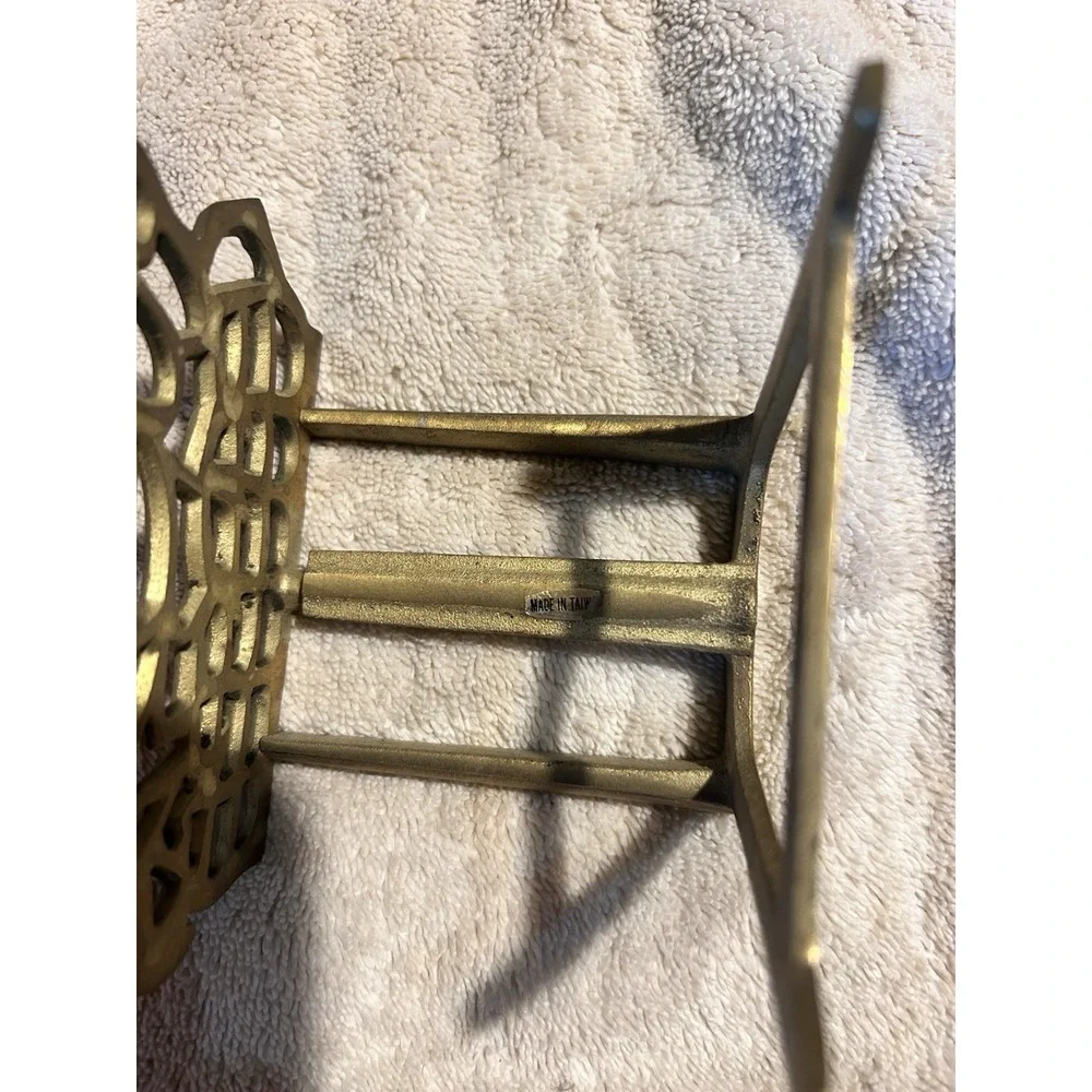 Vintage Brass Hen Chicken Napkin Holder Made in Taiwan Farmhouse Decor